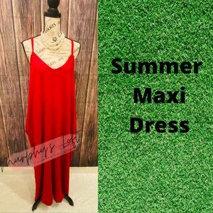 Summer Maxi Dress Red and Black